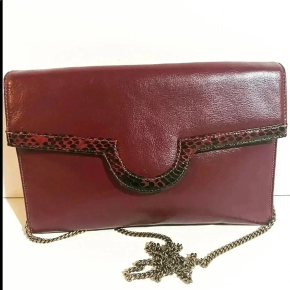Supreme burgundy leather shoulder handbag - Picture 1 of 13
